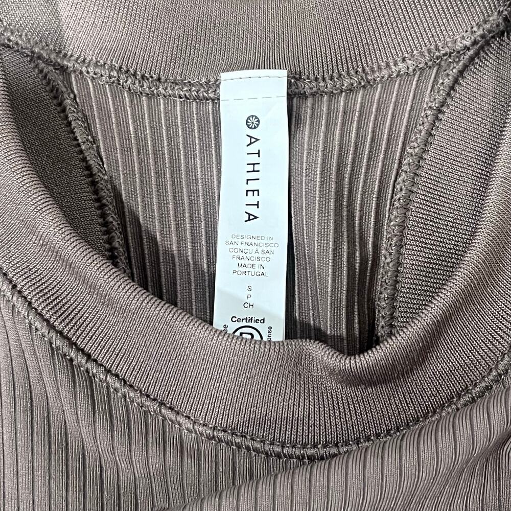 ATHLETA | Signature Rib High Neck Racerback Tank Brown Size S - Picture 3 of 5